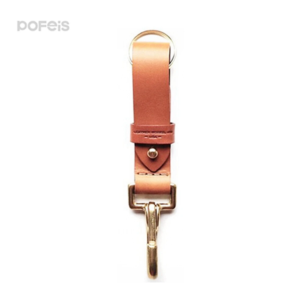 Custom Logo Wristlet Strap Key Genuine Leather Hand Wrist Lanyard Key Chain
