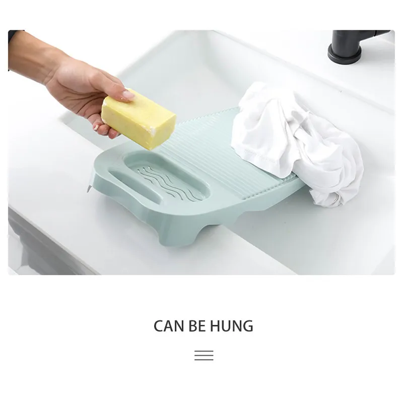 Thicken Washboard With Soap Holder Box Plastic Anti Slip Clothes Washing Board Kid Socks Underwear