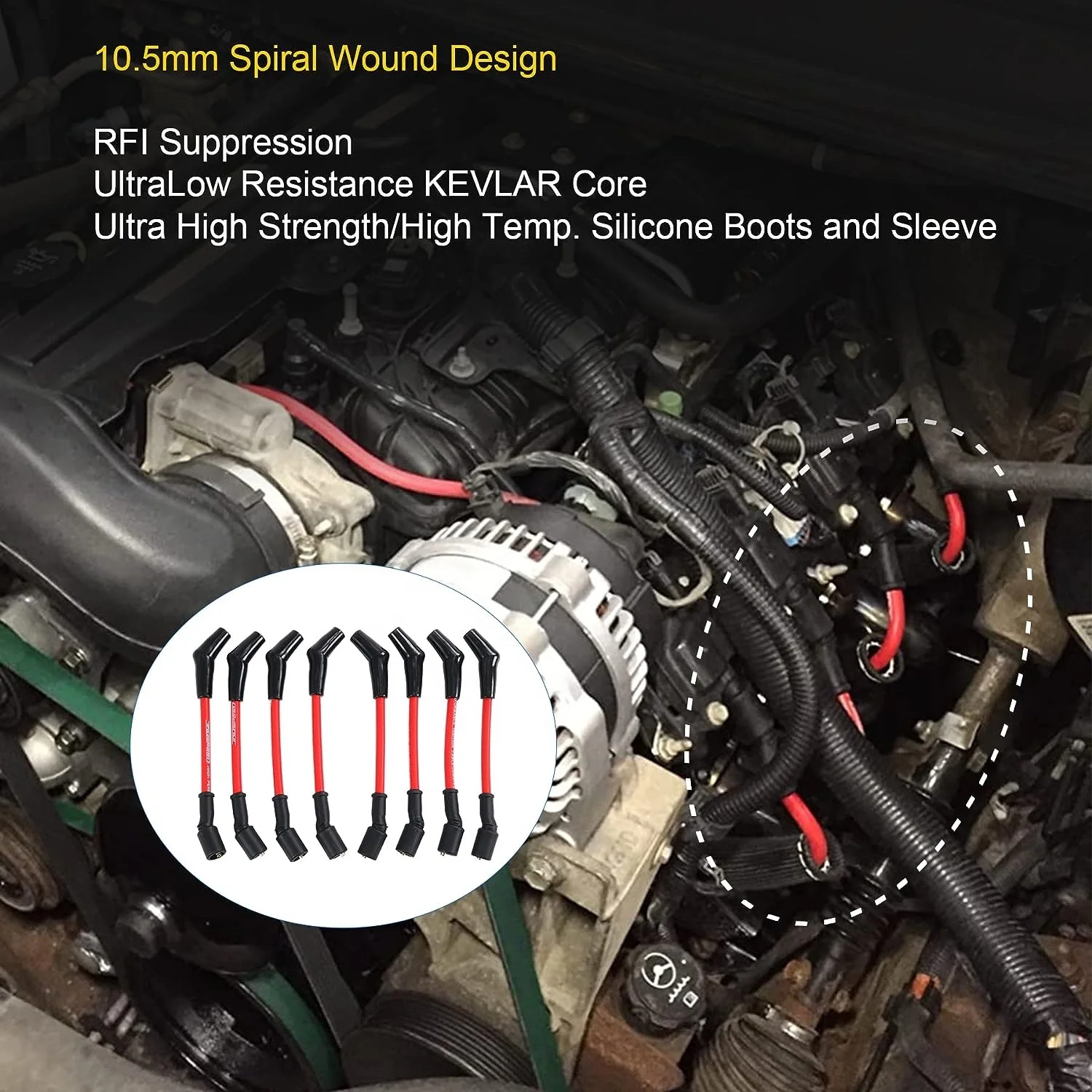 Spark Plug Wire Set Ignition Cable 10457730 12563293 19005218 8104577300 12573190