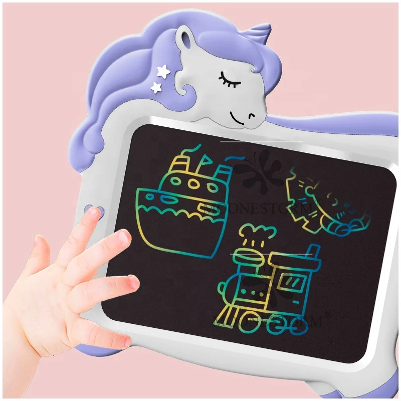Cartoon Unicorn Toy for Preschool Kids Drawing Tablet Erasable LCD Writing Tablet 10 Inch