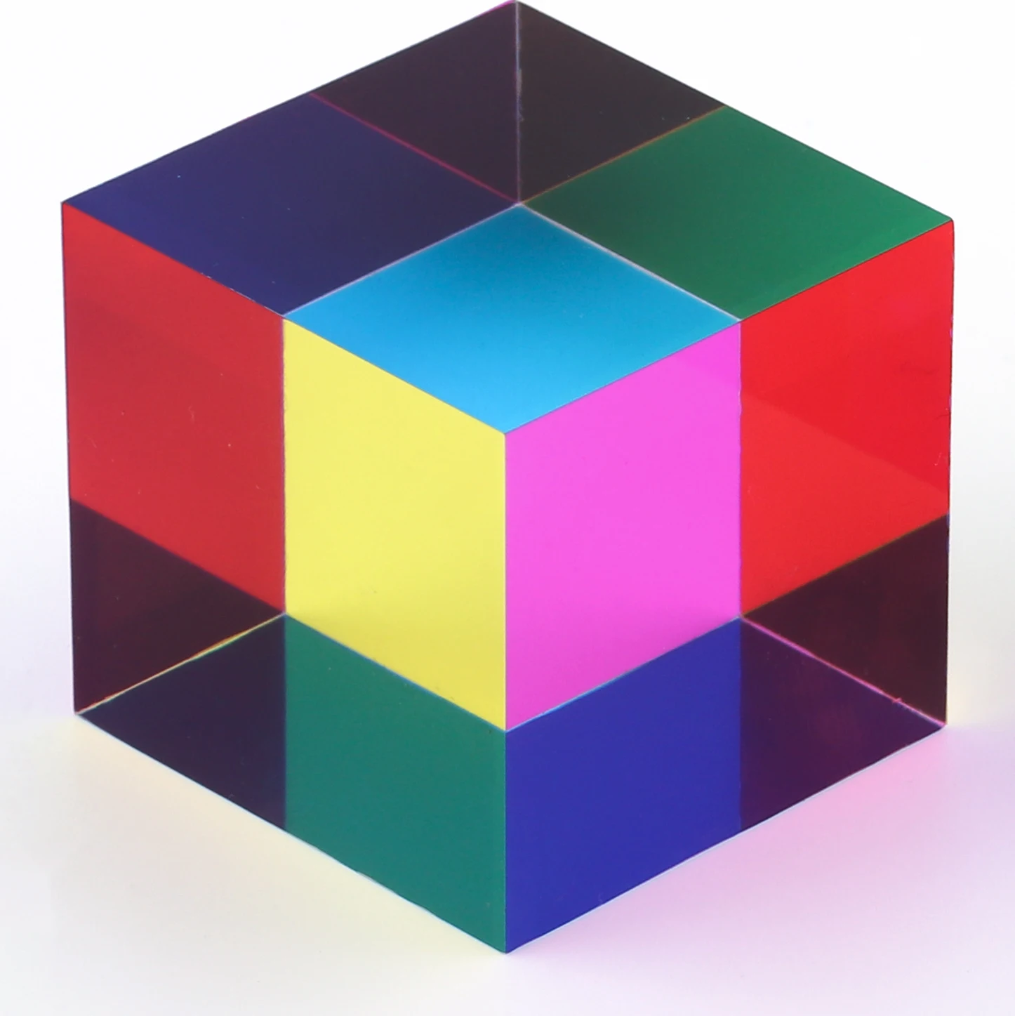 ZhuoChiMall CMY Mixing Color Cube, 40mm (1.57 inch) Acrylic Cube Prism