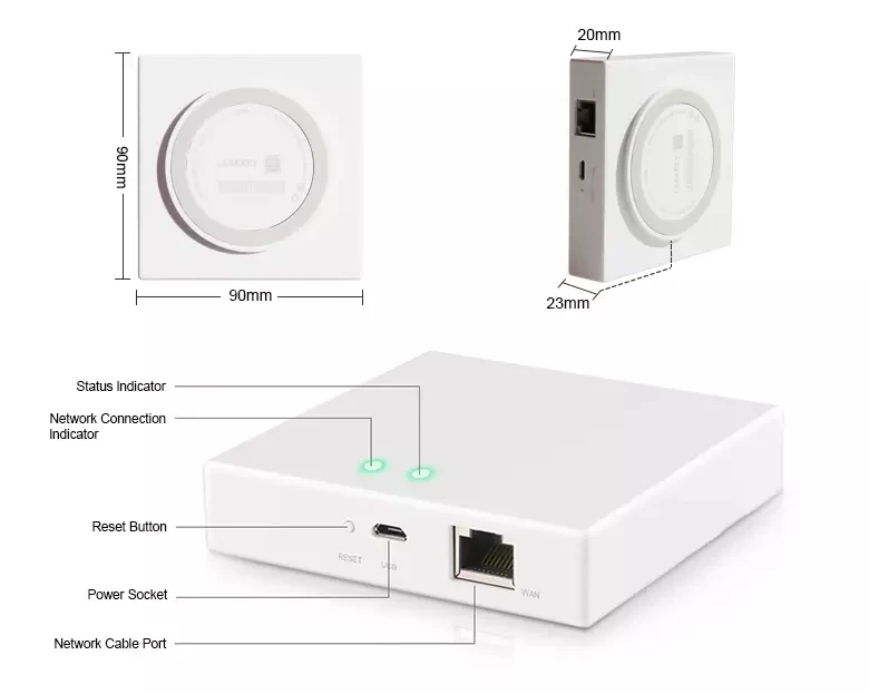 Weiwo Zigbee Gateway UK Standard Smart Home Automation Tuya Zigbee 3.0 Wifi Remote Controller Gateway IEEE 802.15.4