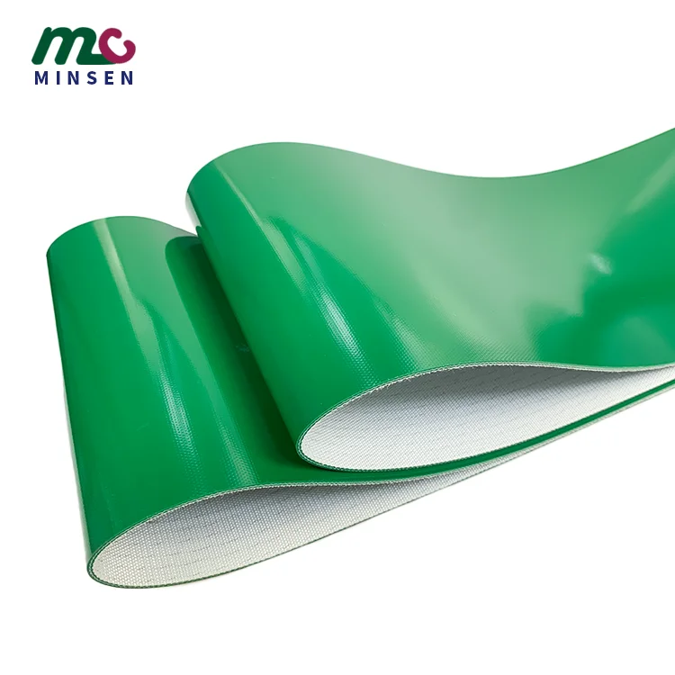 Green PVC 6mm  conveyor belt manufacturer for automatic packing