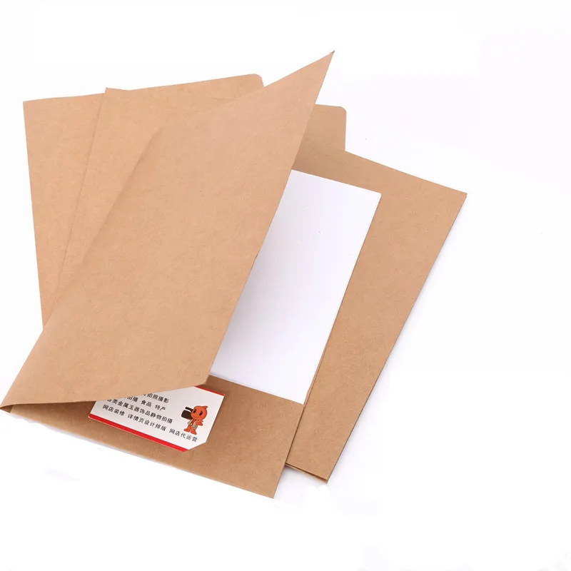 Hot Sales A4 / A5 Size Single Pocket Paper File Folder Office Kraft Paper Folder Paper Report Contract Folder