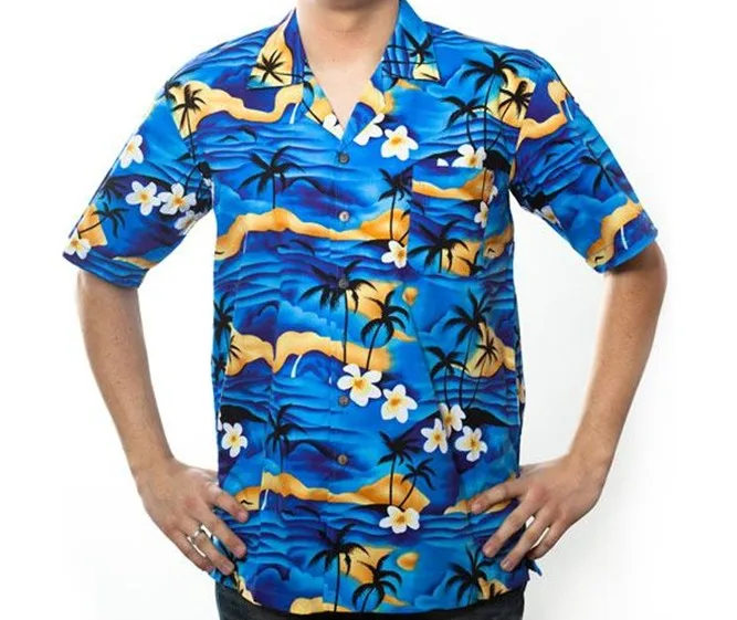Мужская Летняя Пляжная гавайская рубашка с принтом на заказ