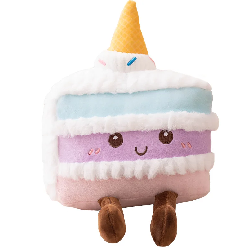Plush birthday cake toy cartoon soft toy for decoration cake topper doll toy cute cupcake