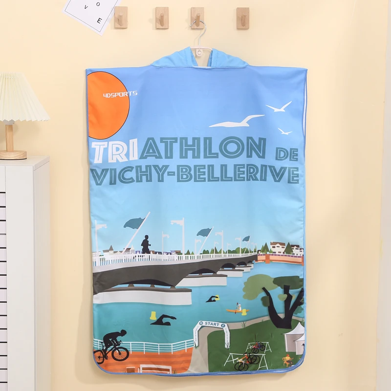 Оптовая продажа на заказ из микрофибры быстросохнущие с капюшоном пляжные переход изменение Surf