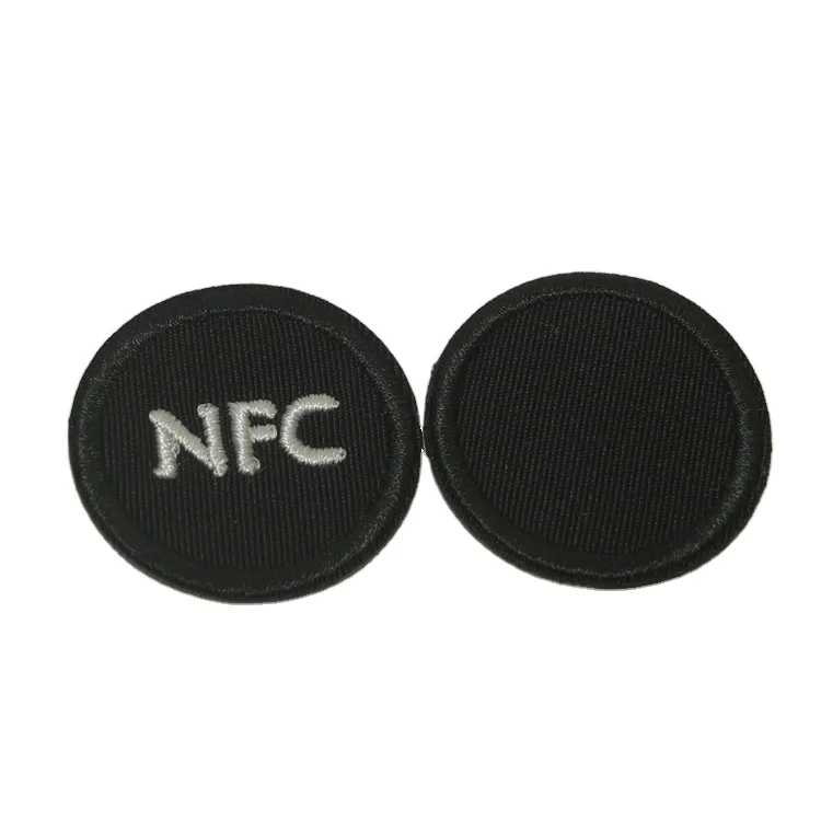 Flexible Fabric Soft Woven Custom Die Cut NFC Chipped T Shirt Labels For Authenticated
