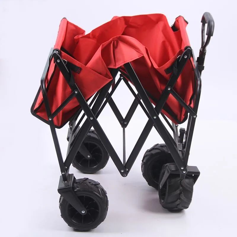 Outdoor Picnic Beach Wagon Camping Cart Trolley Garden Trail Foldable Collapsible Folding Utility Hand Cart Wagon