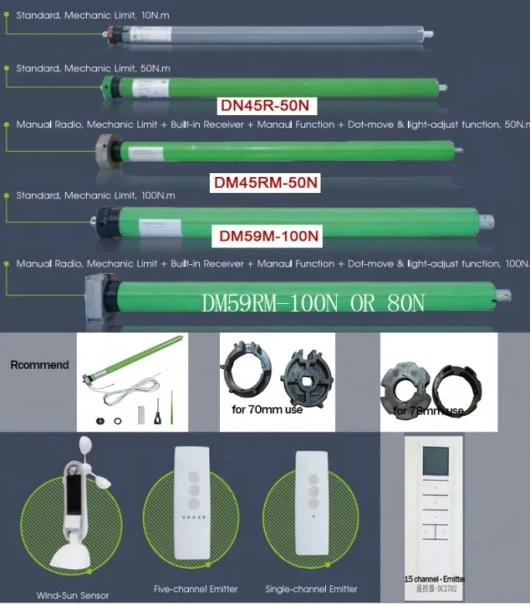 Dooya motor tubular motor for sunshade awning hardware