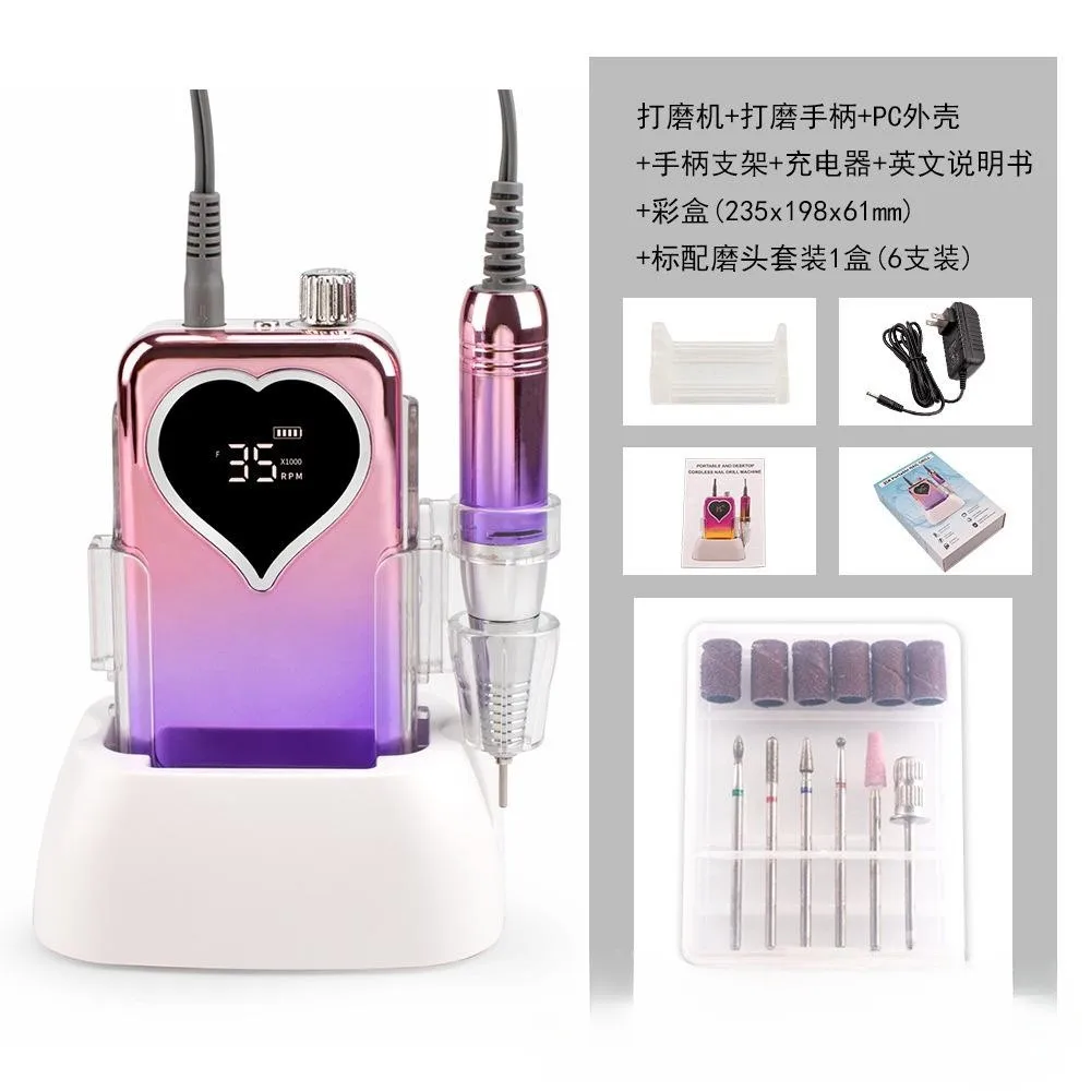 Mini Nail Polisher Rechargeable Portable Storage Base Nail Polisher 35000 Rpm Electric Nail Polisher