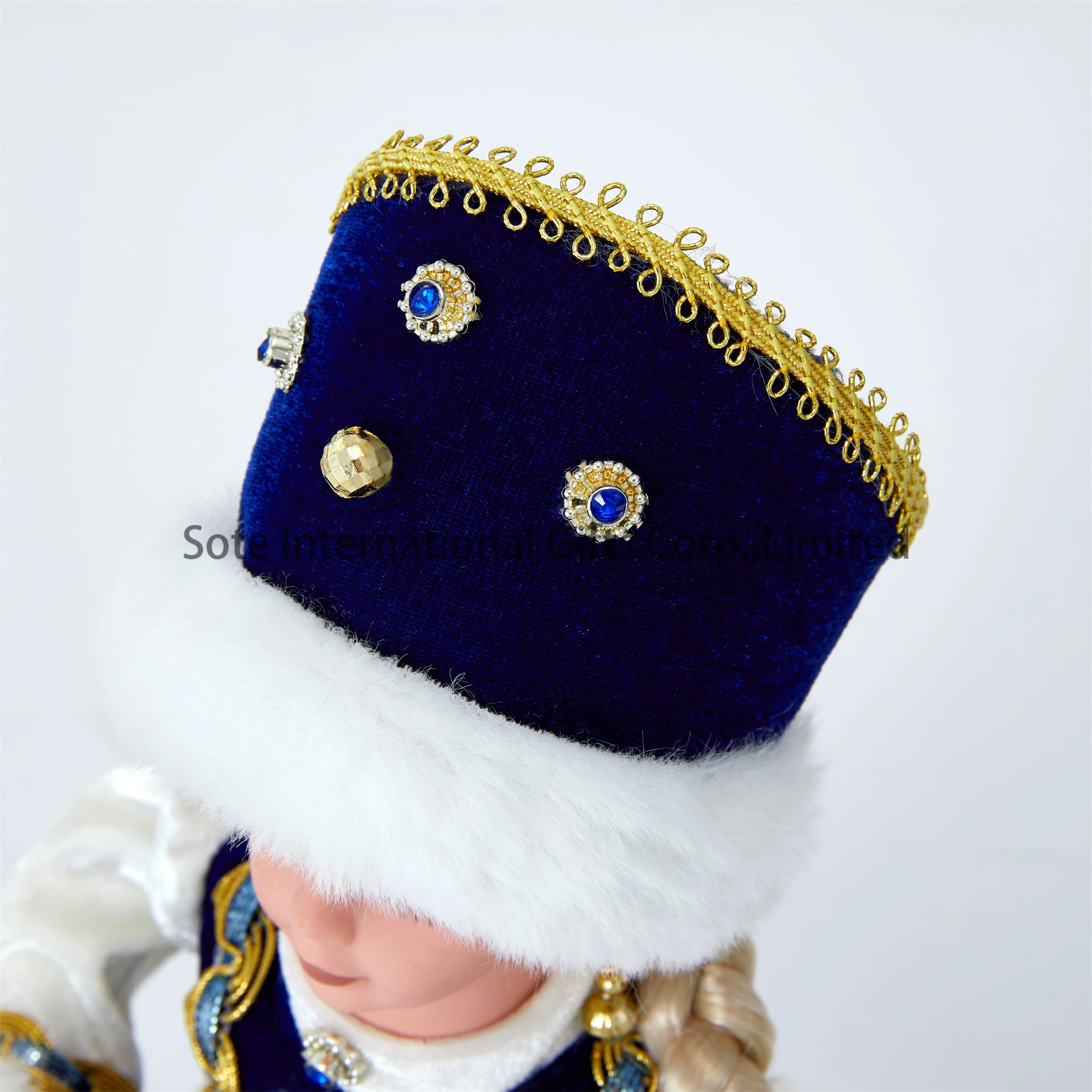 SOTE Handmade Blue White Russia Electric Snow Girl Plush Toy Standing Musical Dancing Snow Maiden Dolls Indoor Russian New Year
