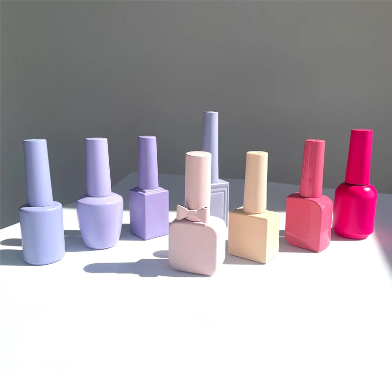 custom made small 8 ml luxury empty clear nail paint polish gel bottle brush screen printers 10ml 15ml