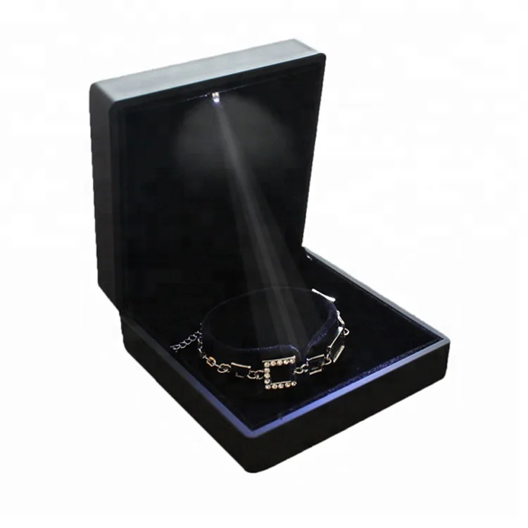 
Luxury jewelry box custom logo printed ring boxes jewelry box led 