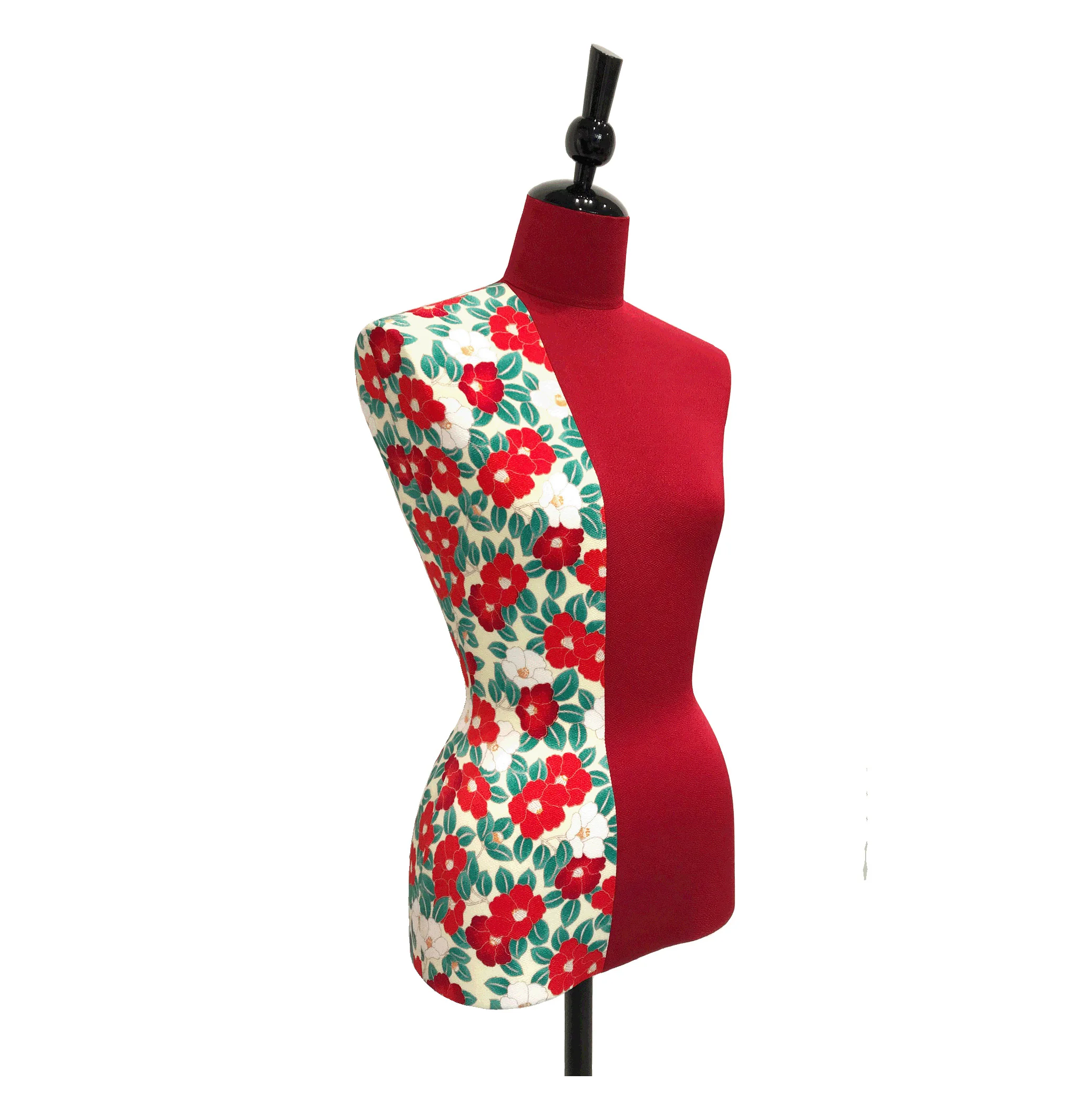 Half miniature torso mannequin with choice of fabric pattern