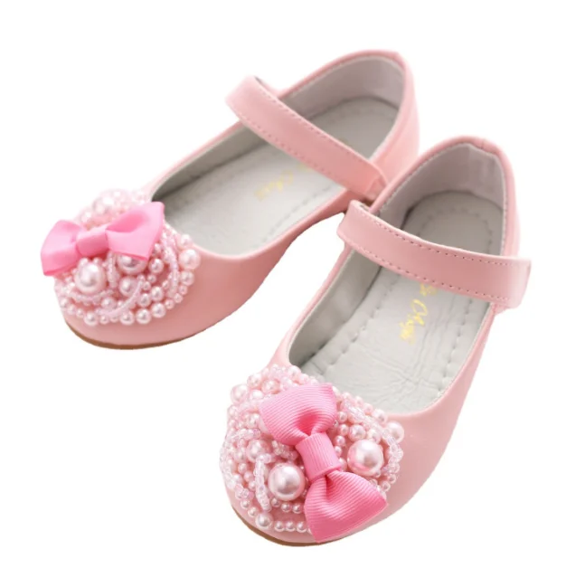 cy10514a Children Shoes Manufacturer Fashion Party Performance Shoes Bow Leather Girls Princess Shoes
