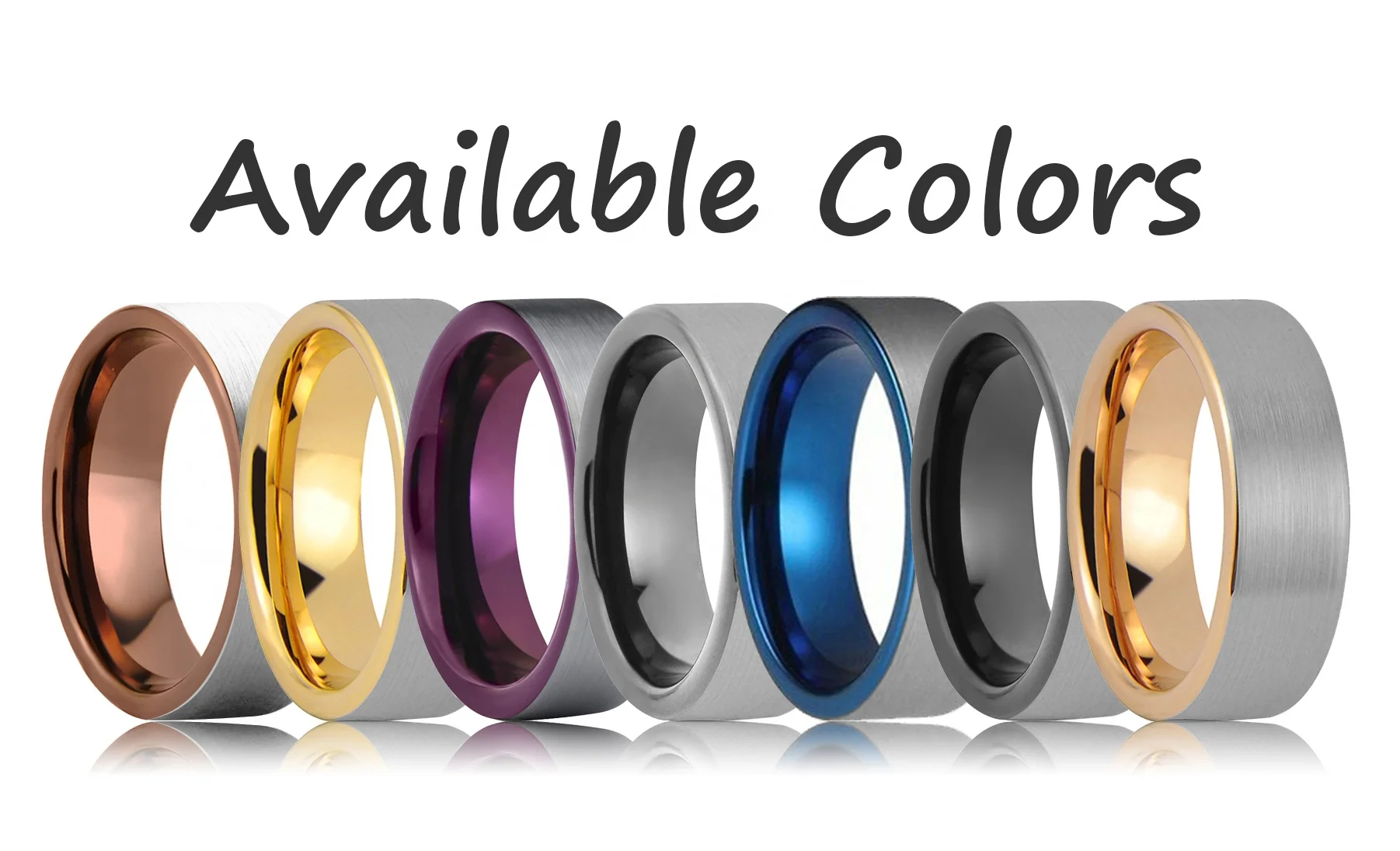 Couple Ring Rose Gold Flat Tungsten Wedding Band Classic Style Zircon Main Stone Silver Plating Engagement Party Anniversary