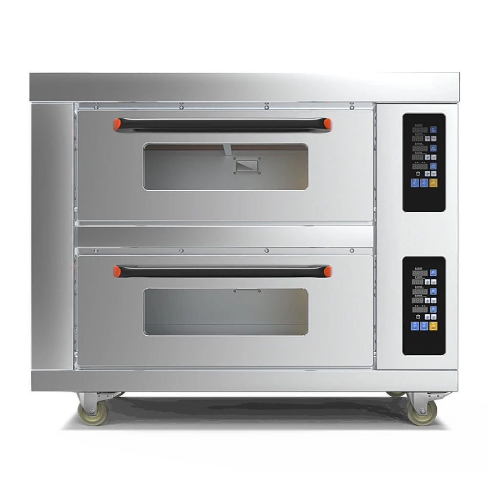 Authentic brick lava rock stone high baking capacity gas fired 3 burners rotate pizza oven