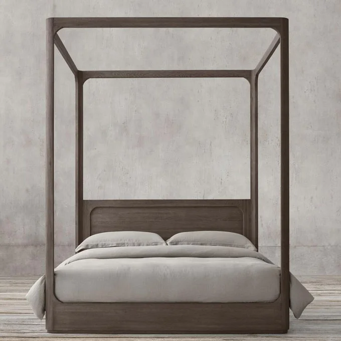 Высокое качество во французском стиле антикварная роскошная деревянная мебель для спальни большого размера комплект с навесом