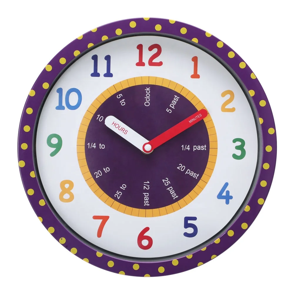 children wall clock  education plastic clock  time teaching wall clocks