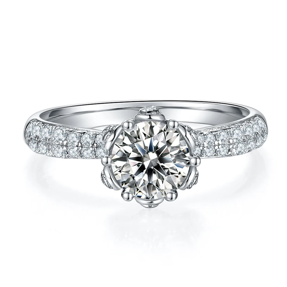Shanzuan Jewelry Western Style S925 Round Shape 2ct VVS Moissanite Diamond Wedding Ring for Women (1600428599966)