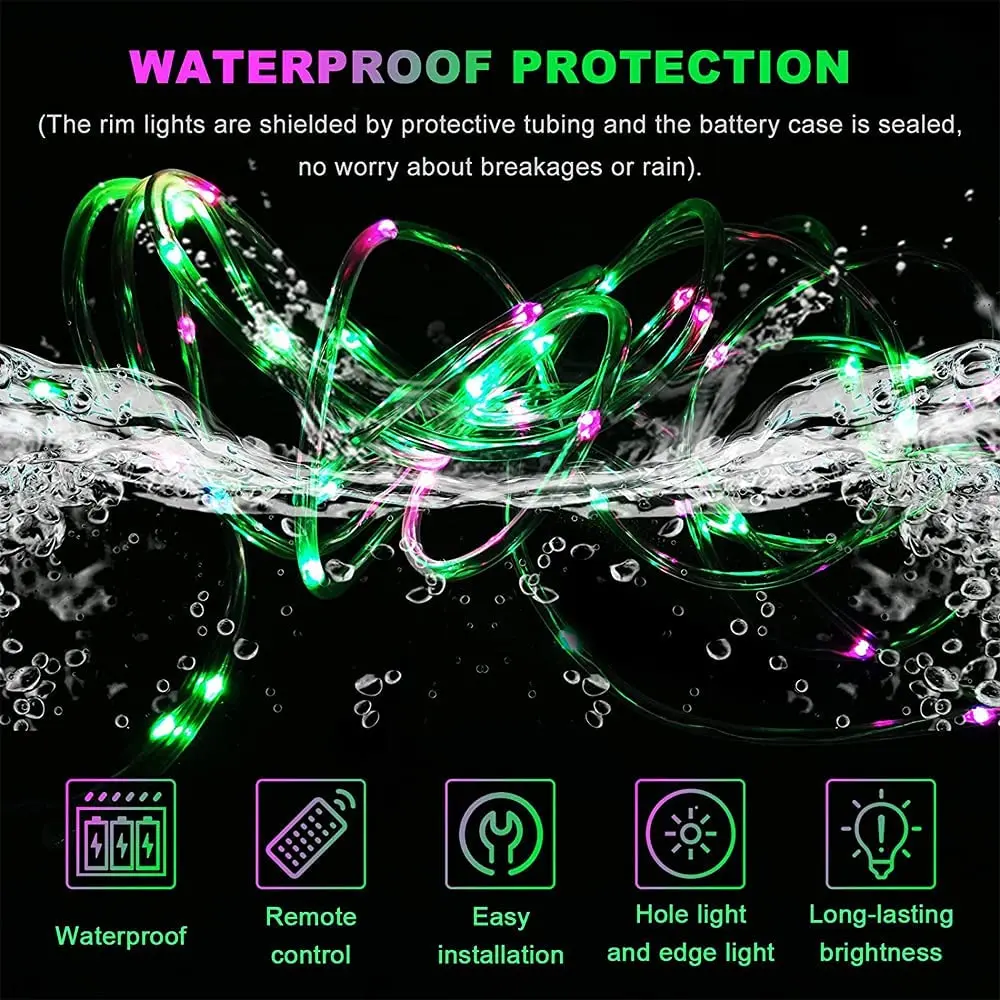 Trampoline Waterproof Flashing Modes 16 Color Changing Trampoline Rim LED Light with Remote Control for Trampoline