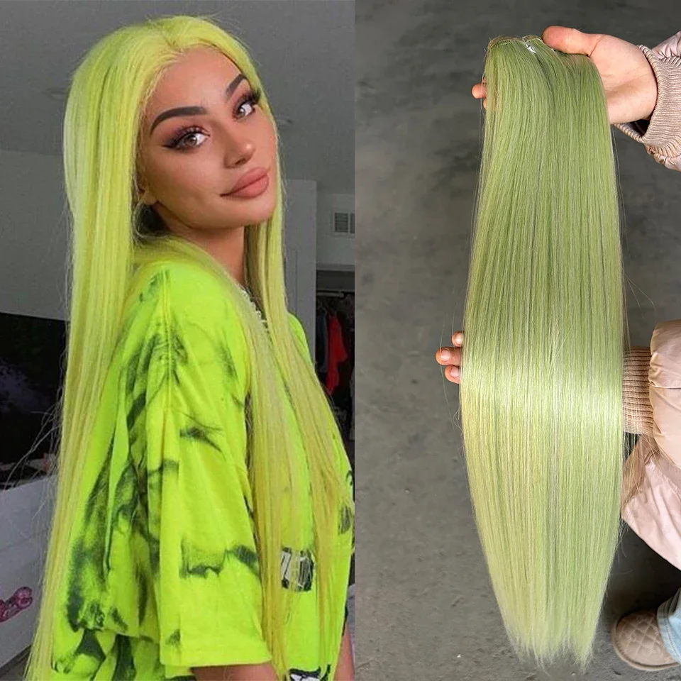 Bone Straight Hair Bundles Salon Natural Hair Extensions Fake Fibers Super Long Synthetic Yaki Straight Hair Weaving Full to End