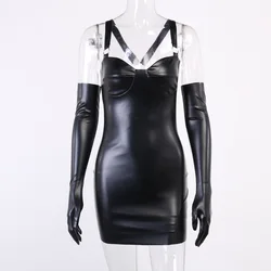 2021 Hot Sale Sexy Halloween Costumes Leather Dresses Fullbody Black Catsuit Catwoman Cosplay with PU Sleeves