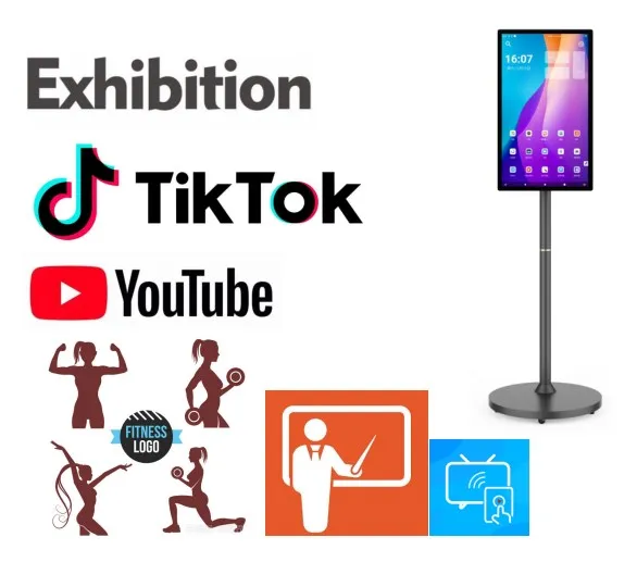 27 Inch Android Smart Gaming Monitor Touch Screen Rotatable WIFI Floor Standing Smart TV Work