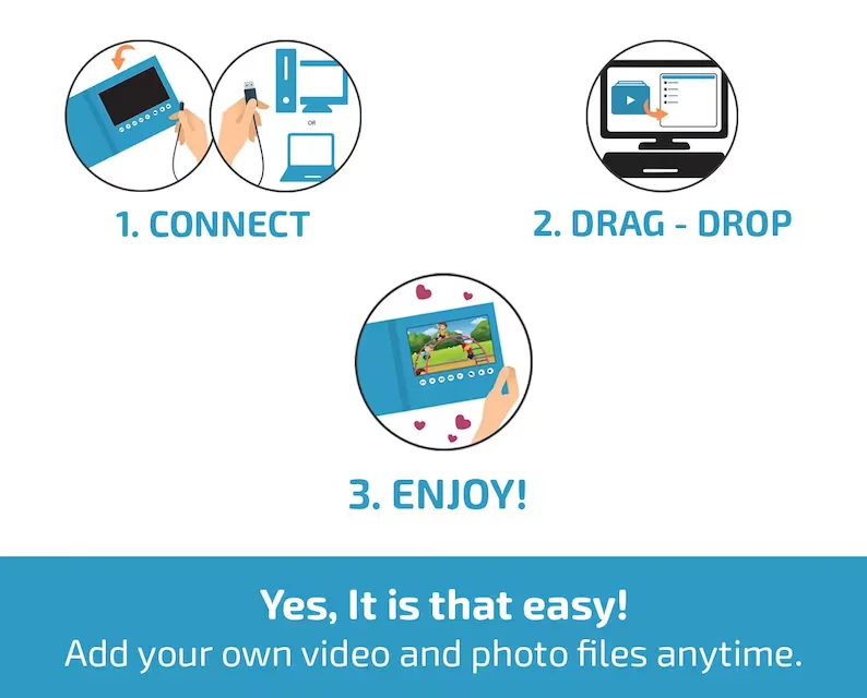 Factory price 7 inch LCD screen light sensor control music box video playing box for gift jewelry product