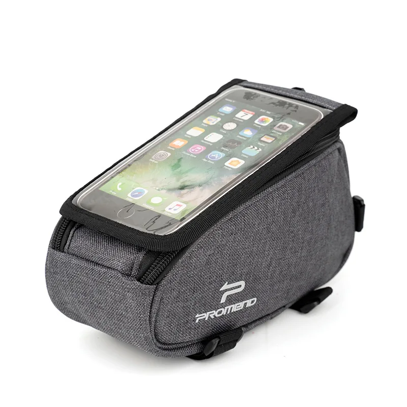 2021 Promend Bicycle Nylon Bag Cheap price New Durable Top Tube Mobile MTB bike Bag Front Frame Touch Screen cell Phone bike Bag