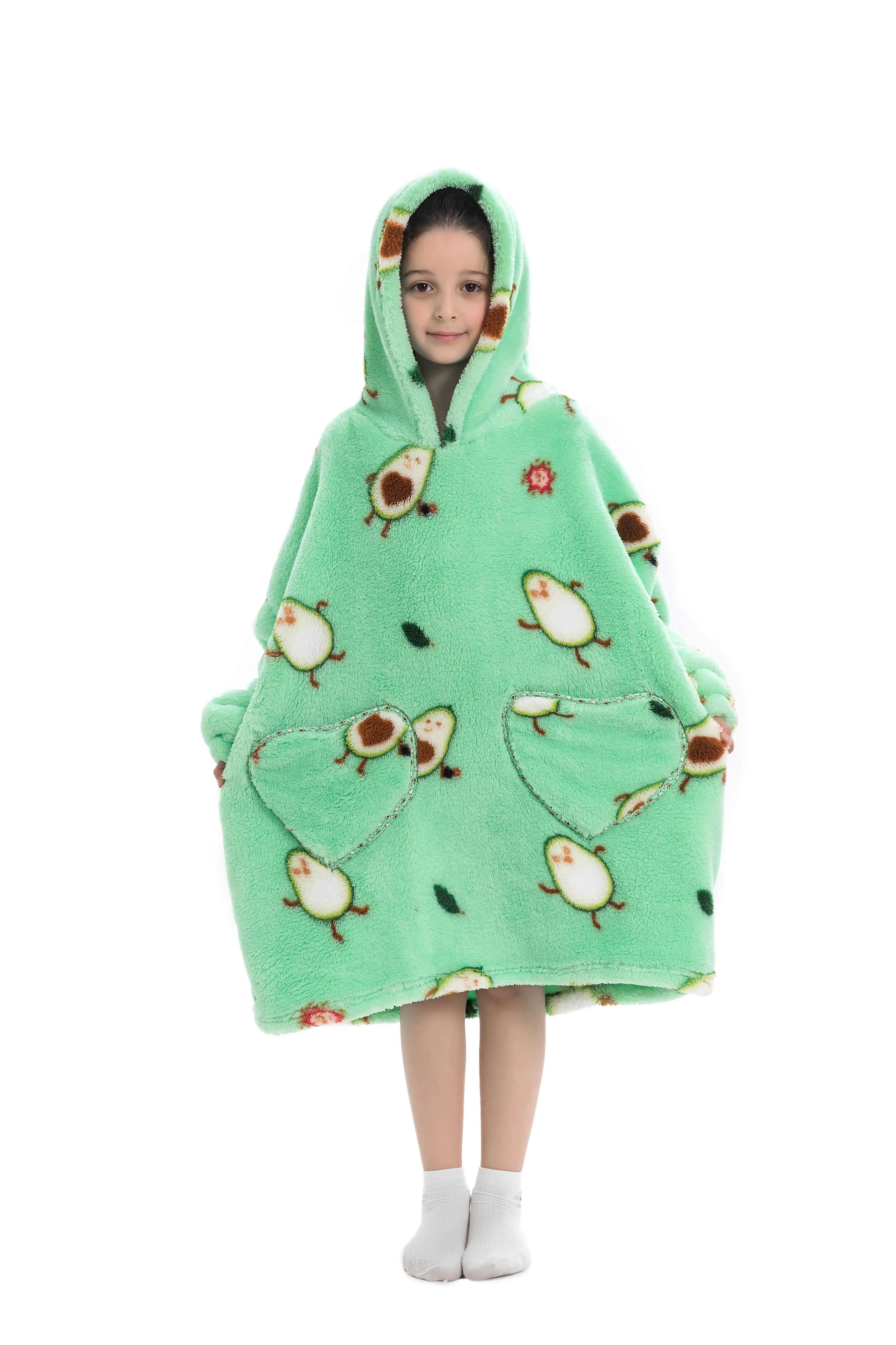 AIMINYZ Wholesale Cold Proof Clothes Lazy Cloak Hoodie Sweatshirt Blankets Sweatshirt Blankets Pajamas for Adult Kids Lazy Man