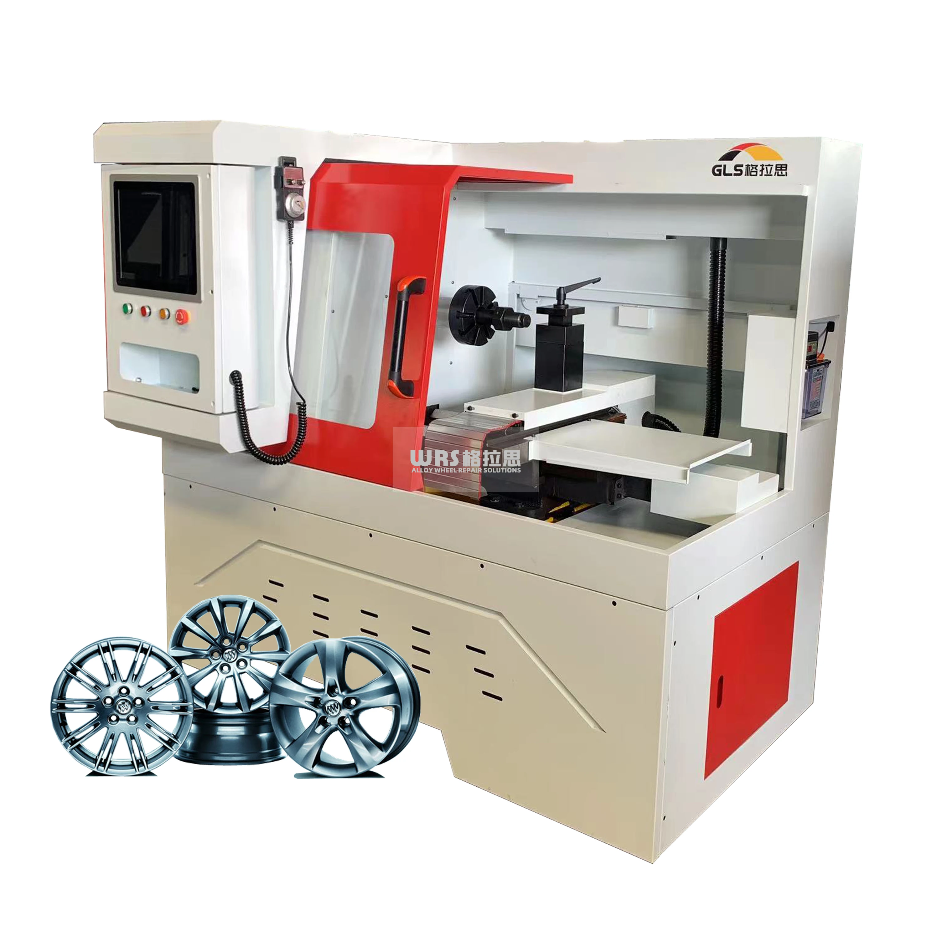 WRS AWR888 diamond cutting alloy wheel rim cnc lathe repair equipment machine with chuck and 3 jaws
