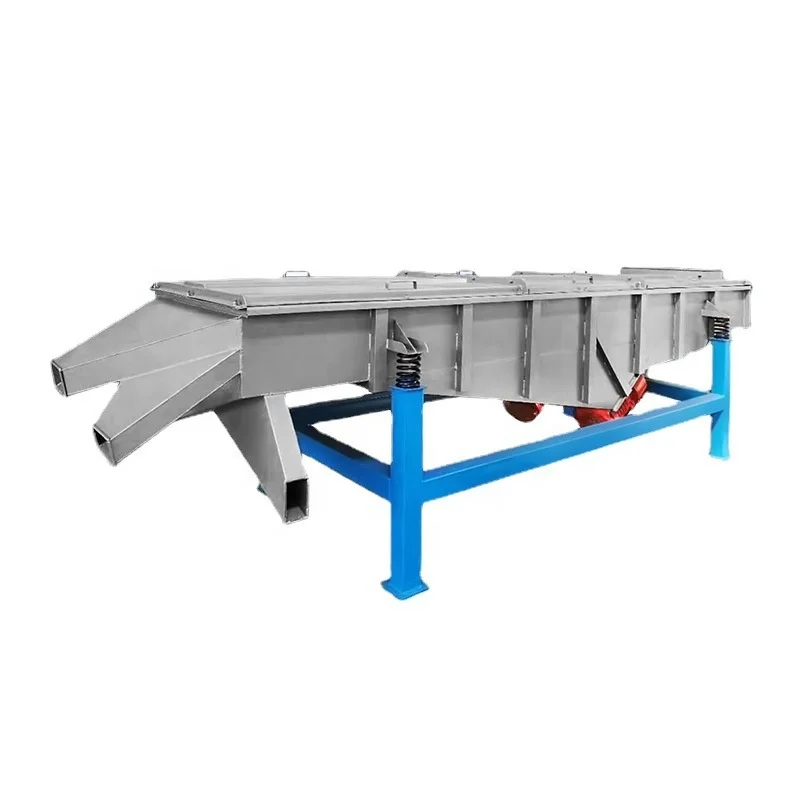 Stainless Steel Linear Vibrating Screen Grain Particle Vibration Separation Equipment Electric Screening Machine Sorting Machine