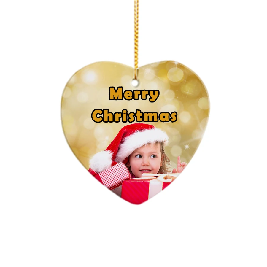 top selling DIY photo transfer sublimation customized babys first ornament ceramic pendant