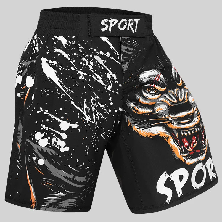 Мужские сублимационные шорты для смешанных боевых искусств оптом, шорты для боевиков с принтом, шорты для кикбоксинга, бойцовские шорты