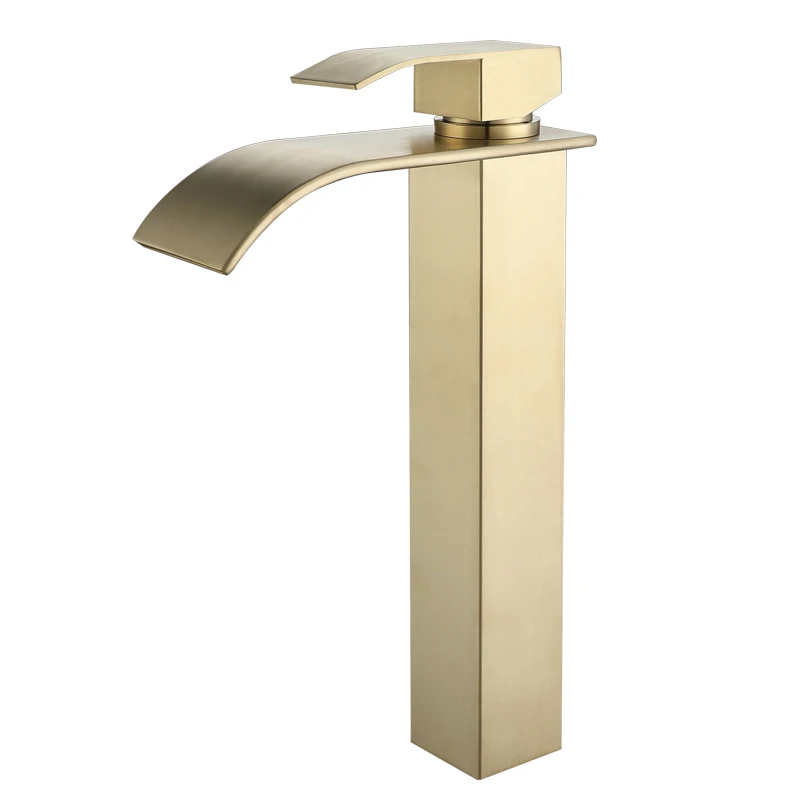 High Quality Stainless Steel Single Handle water Taps Single Hole Waterfall Mixer Sinks Faucets Bathroom Wash Basin Faucet