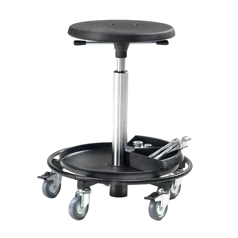 Garage Work Seat With Storage Tray / Mechanics Roller workshop Stool / Utility Mechanic rolling Creeper Trolley Chair