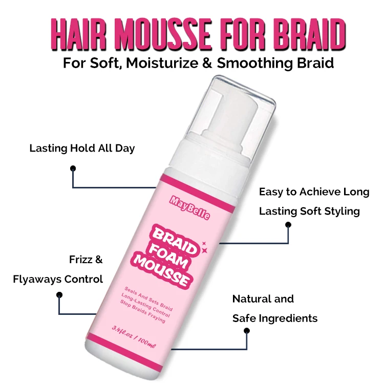 Long Lasting 250g Loc n Braid Gel Extreme Hold Private Label Braid Gel And Mousse High Shine 100ml Braid Mousse