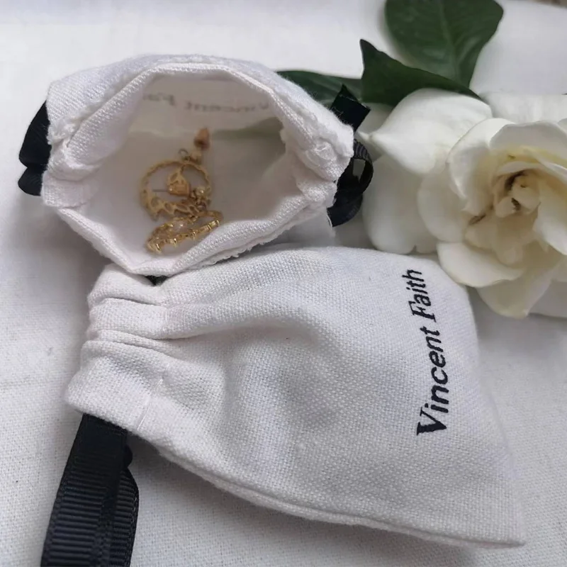 Wholesale Premium 100 Cotton Drawstring Gift Bags Jewelry Package Small Pouch