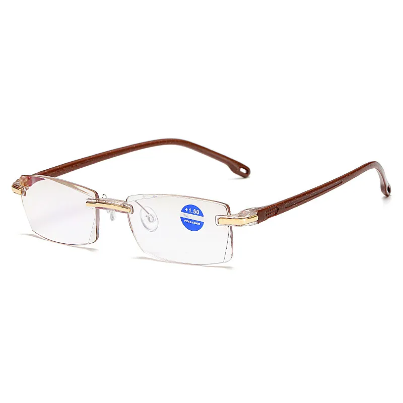 hot selling Rimless Presbyopia Anti Blue Light Eyeglasses Eyewear TR 90 frame Diopter Hyperopia  Parents Reading Glasses