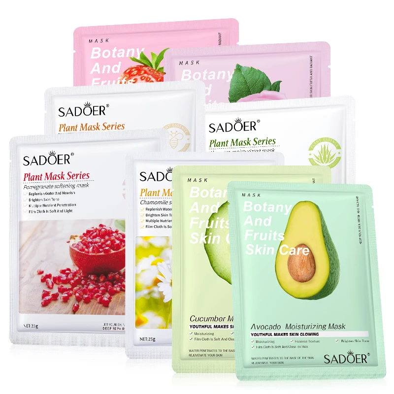 SADOER Best Wholesale Skin Care Fruits Face mask Nourishing Moisturizing Korean Sheet Mask