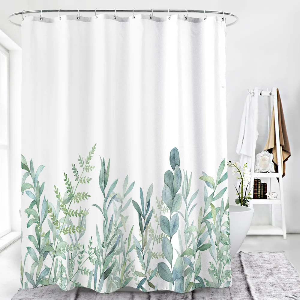 A3375  Printing 3D flower Polyester shower curtain waterproof bathroom partition curtain Custom bath shower curtains