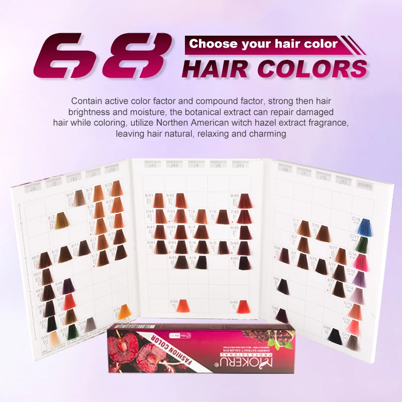 Wholesale Mokeru 100ml Hair Dye Cream Professional Hair Color Cream Ammonia Free Hair Dye for Women Fashion Coloring