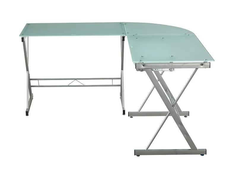 Office Computer Table Design Executive Desk Modern and 8 mm Frosted Tempered Glass