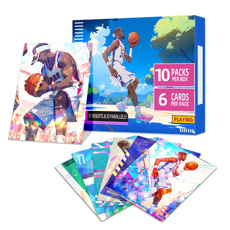 Free sample customized trading cards holographic gold foil cards with superstar