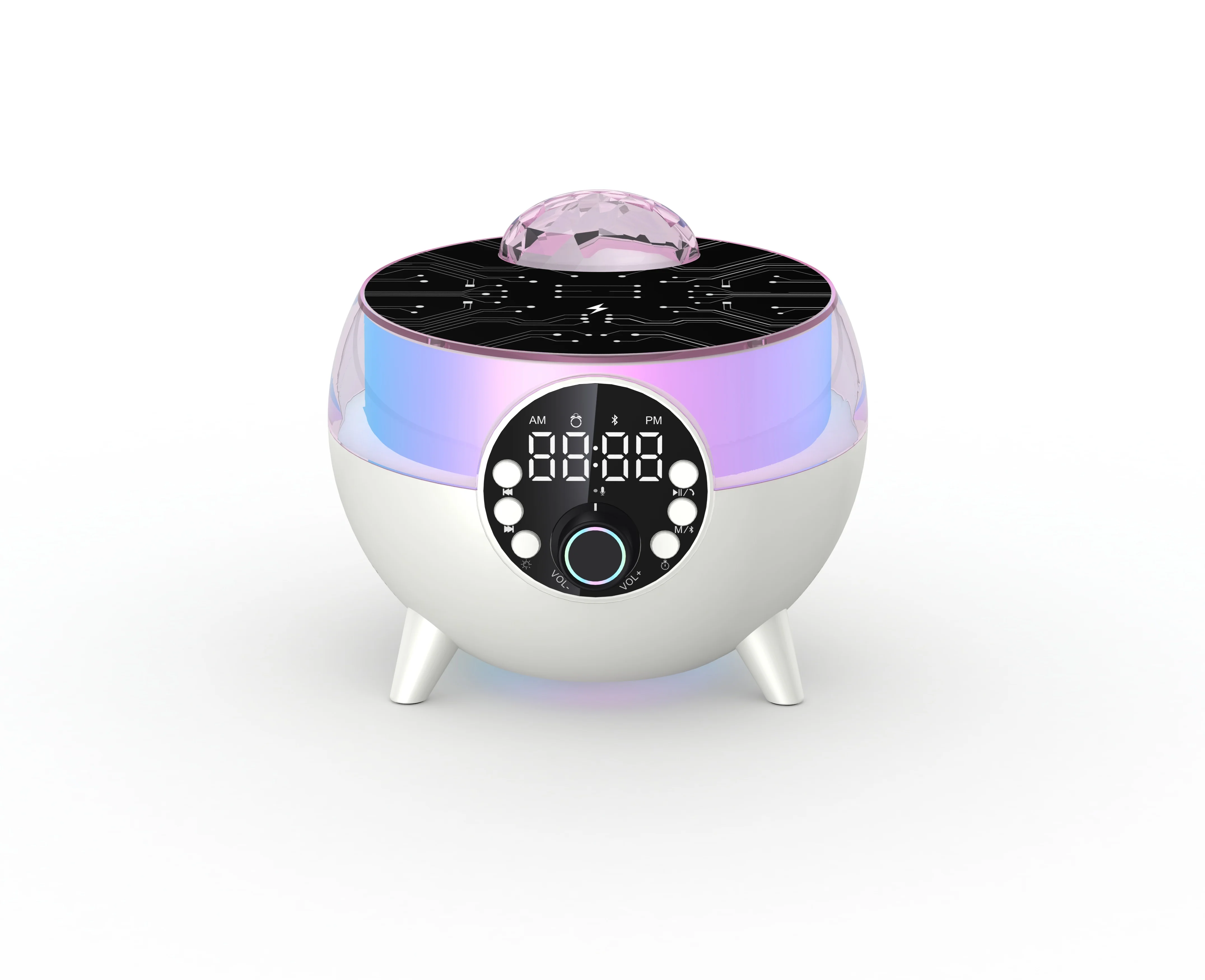 Alarm Clock Wireless Charging USB Bluetooth wireless charging machine Dreamy Color Lights Starry Sky Ceiling Lights Home Party