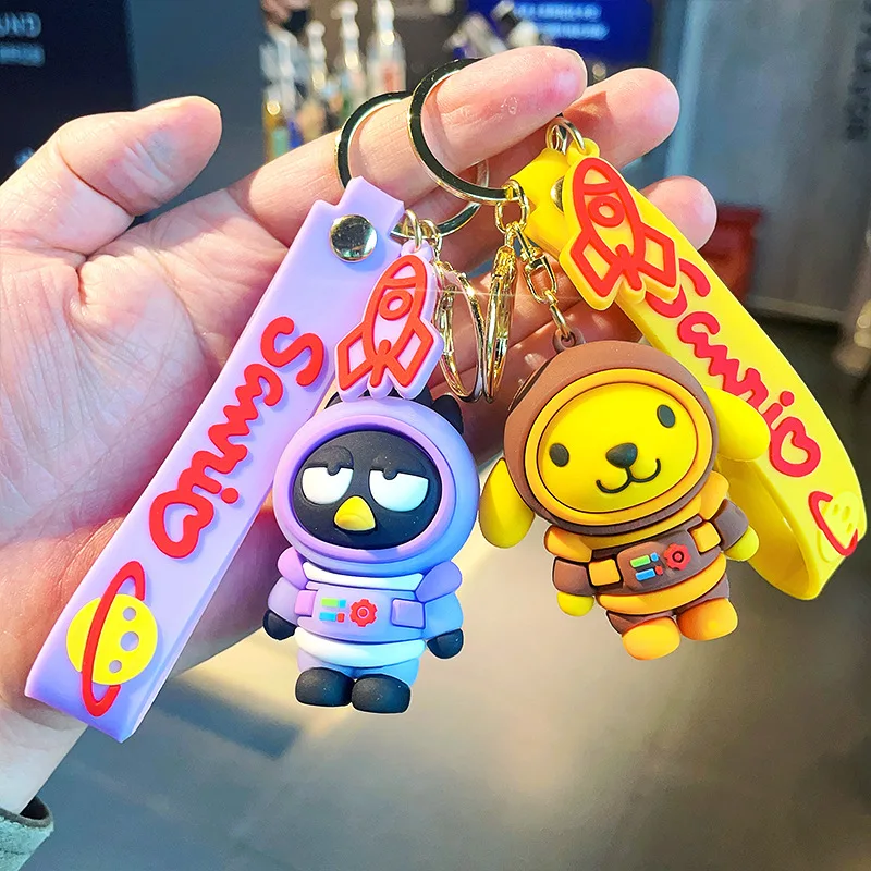 Small Gift Cartoon Sanrio Keychain Girl Toy Doll Bag Decoration Pendant Astronaut Keychain Car Key Decoration Rubber Keychain