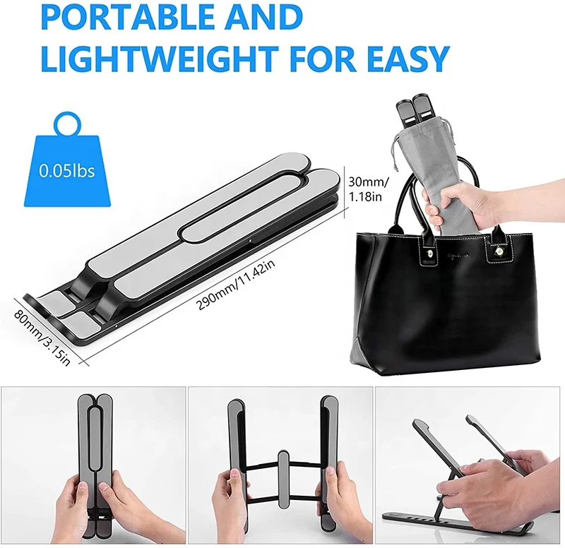 New Style ABS Plastic Adjustable Notebook Cooler NonSlip  Foldable Holder Desktop Holder Bracket Portable Computer Laptop Stand