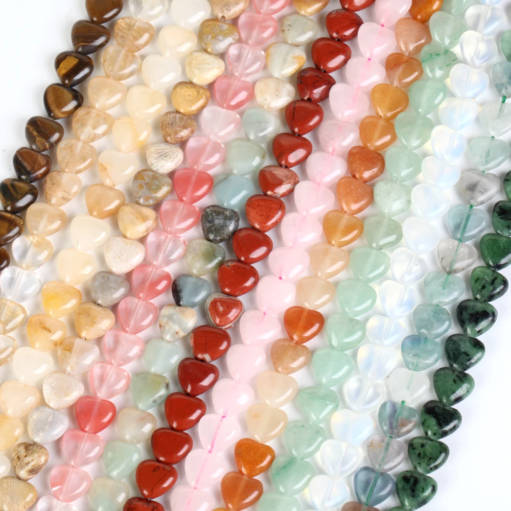 Wholesale Price Natural Heart Stone Beads Rose Quartz Lapis Lazuli For Jewelry Making DIY Bracelet Necklace Handmade